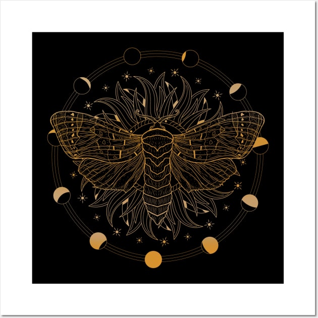 Satin Moth | Moon Phases Wall Art by CelestialStudio